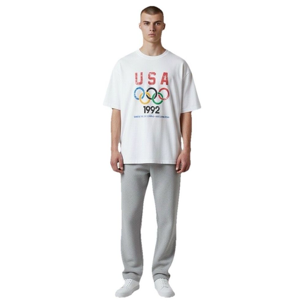 Vintage 1992 Team Apparel USA Olympics Barcelona Spain Summer Games T-Shirt XL